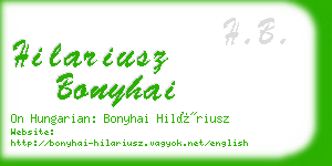 hilariusz bonyhai business card